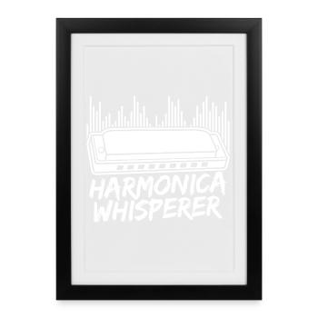 Harmonica Musican Whisperer Harmonica - Framed poster (27 × 37 cm) - black - Front