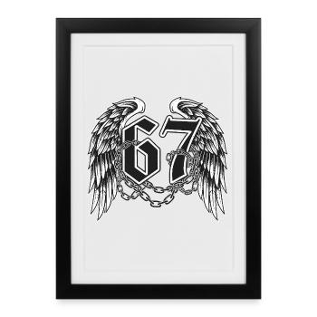 Flügelkette66 Symbolik - Framed poster (27 × 37 cm) - black - Front