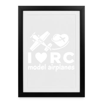i_love_model_airplanes - Affiche encadrée (27 × 37 cm) - noir - Devant