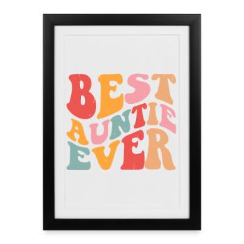 Tante Cadeau Meilleure Tante Du Monde - Affiche encadrée (27 × 37 cm) - noir - Devant