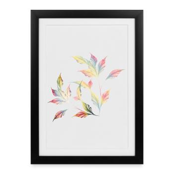 Delicately Shimmering Leaf Arrangement – Nature Art - Framed poster (27 × 37 cm) - black - Front