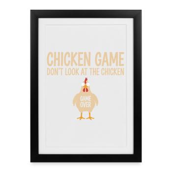 Jeu de poulets de théorie de jeu - Affiche encadrée (27 × 37 cm) - noir - Devant