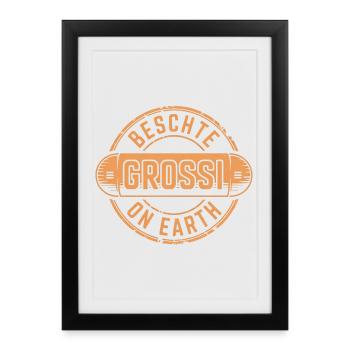 Beschte Grossi Suisse allemand - Affiche encadrée (27 × 37 cm) - noir - Devant