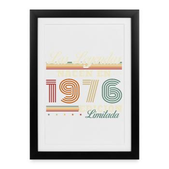 50 Years 1976 Vintage Retro Birthday - Framed poster (27 × 37 cm) - black - Front