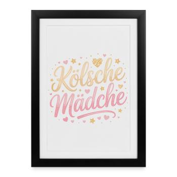 Cologne Filles Carnaval Cologne Filles - Affiche encadrée (27 × 37 cm) - noir - Devant