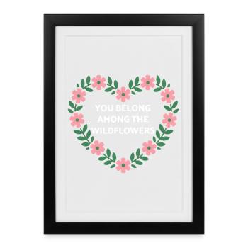 Wildflower Heart Message - Framed poster (27 × 37 cm) - black - Front