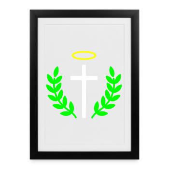 Christian-crois-Halo-Laurel-1 - Affiche encadrée (27 × 37 cm) - noir - Devant