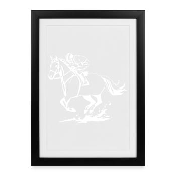 Chevaux T-shirt Cadeau Cavalier - Affiche encadrée (27 × 37 cm) - noir - Devant