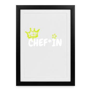 Chef Grafiti Krone, Stern - Affiche encadrée (27 × 37 cm) - noir - Devant