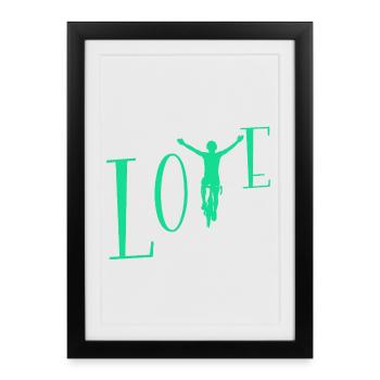 Love cycling - Framed poster (27 × 37 cm) - black - Front