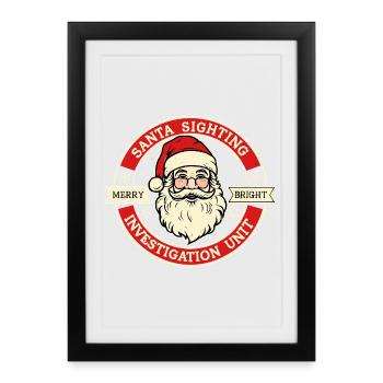 Unité d’enquête sur les observations du Père Noël Lusti - Affiche encadrée (27 × 37 cm) - noir - Devant