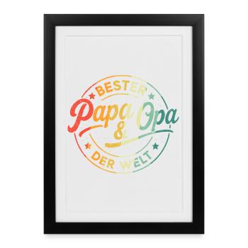 Grandpa Father's Day Gift Ideas Dad Daddy Father's Day - Framed poster (27 × 37 cm) - black - Front