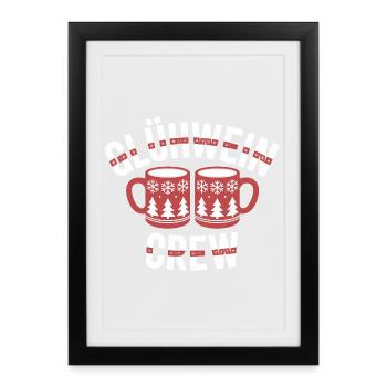 Équipe du vin chaud Marché de Noël joyeux - Affiche encadrée (27 × 37 cm) - noir - Devant