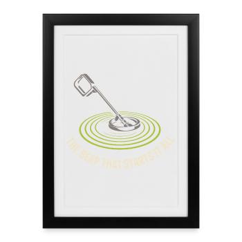 Amateur introverti de détecteurs de métaux - Affiche encadrée (27 × 37 cm) - noir - Devant
