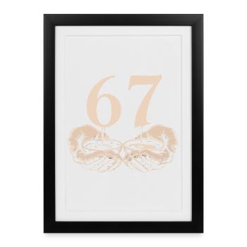 Drôle 67 Meme Mains Gen Alpha Humour - Affiche encadrée (27 × 37 cm) - noir - Devant