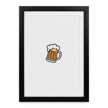 Moi la pression je la bois humour drôle bière  - Affiche encadrée (27 × 37 cm) - noir - Devant
