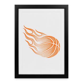 Idée cadeau pour un joueur de basket-ball Baller - Affiche encadrée (27 × 37 cm) - noir - Devant