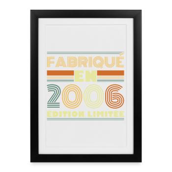 Vintage 2006 Cadeau D'anniversaire 20 ans - Affiche encadrée (27 × 37 cm) - noir - Devant