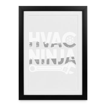 Funny HVAC Air Conditioning Repair HVAC Ninja Pros - Framed poster (27 × 37 cm) - black - Front