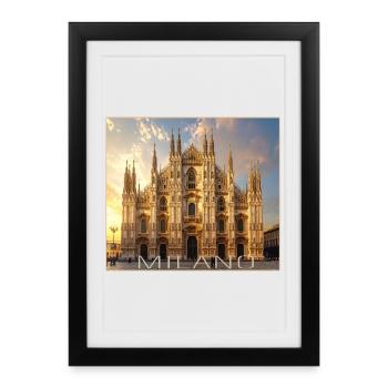 Milan, Milano, Duomo - Framed poster (27 × 37 cm) - black - Front