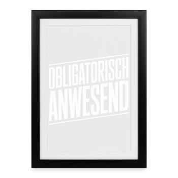 Obligatorisch Anwesend Faultier Telco Meeting Büro - Gerahmtes Poster (27 × 37 cm) - Schwarz - Vorne