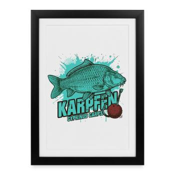 Carp – The King of the Lake - Framed poster (27 × 37 cm) - black - Front