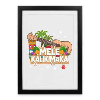 Hawaiian Ukulele Uke Christmas - Framed poster (27 × 37 cm) - black - Front