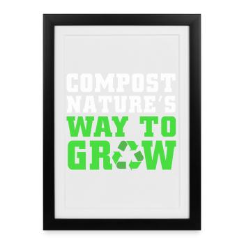 Cadeau de vers de compost - Affiche encadrée (27 × 37 cm) - noir - Devant
