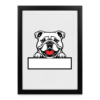 Insigne nominatif Bulldog - Affiche encadrée (27 × 37 cm) - noir - Devant