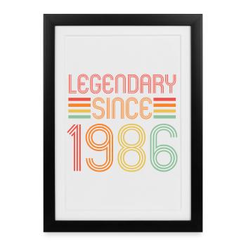 Legendary since 1986, Retro, Birthday - Framed poster (27 × 37 cm) - black - Front