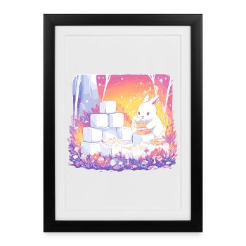 Rabbits in the sugar forest - Framed poster (27 × 37 cm) - black - Front