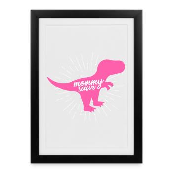 Mommysaur T-Rex Mom Dinosaur Silhouette - Framed poster (27 × 37 cm) - black - Front