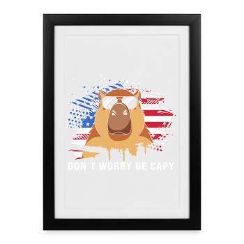Capybara - Gerahmtes Poster (27 × 37 cm) - Schwarz - Vorne