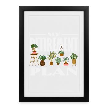 Amoureux des plantes : mon plan de retraite Plants - Affiche encadrée (27 × 37 cm) - noir - Devant