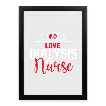 Love Dialysis Nurse Heartbeat - Framed poster (27 × 37 cm) - black - Front