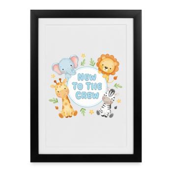 Bébés nouveau-nés animaux de safari nouveaux dans l’équipage - Affiche encadrée (27 × 37 cm) - noir - Devant