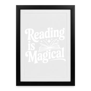 La lecture est magique - Affiche encadrée (27 × 37 cm) - noir - Devant