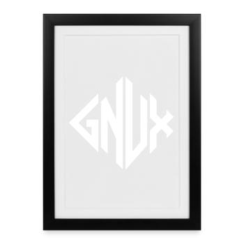 Gnux Monogram Geometry - Framed poster (27 × 37 cm) - black - Front
