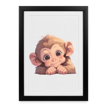 Macaque Macaque - Affiche encadrée (27 × 37 cm) - noir - Devant
