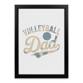 Maillot de fan de volleyball de papa - Affiche encadrée (27 × 37 cm) - noir - Devant