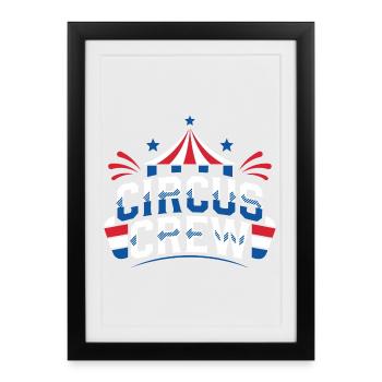 Circus Crew Funny Children's Circus - Framed poster (27 × 37 cm) - black - Front