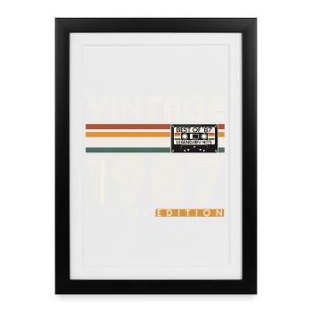 Vintage 1987 Retro Vintage Birthday Gift - Framed poster (27 × 37 cm) - black - Front