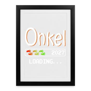 Chargement de l’oncle en 2027 Je vais devenir oncle - Affiche encadrée (27 × 37 cm) - noir - Devant