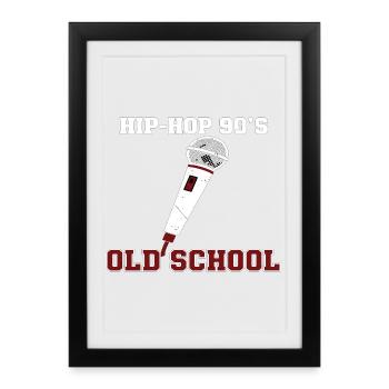 Hip Hop 90s Old School DJ Vinyl - Framed poster (27 × 37 cm) - black - Front