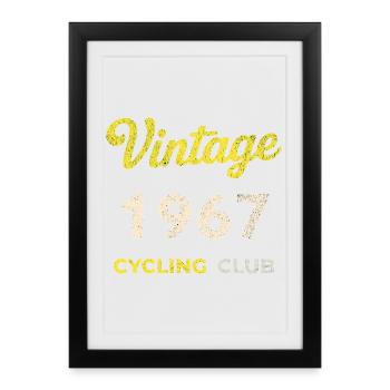Millésime 1967 – Année de naissance rétro du Cycling Club - Affiche encadrée (27 × 37 cm) - noir - Devant