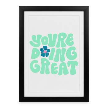 Tu fais une excellente typographie audacieuse et un design positif - Affiche encadrée (27 × 37 cm) - noir - Devant