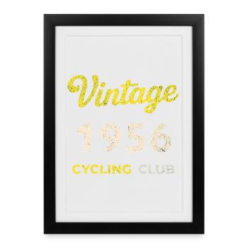 Millésime 1956 – Année de naissance rétro du Cycling Club - Affiche encadrée (27 × 37 cm) - noir - Devant