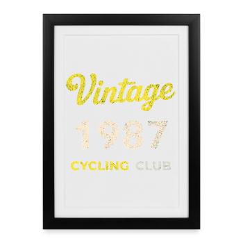 Millésime 1987 – Année de naissance rétro du Cycling Club - Affiche encadrée (27 × 37 cm) - noir - Devant