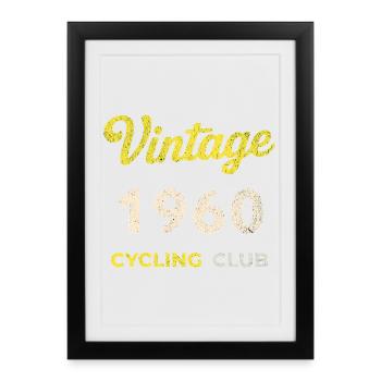 Millésime 1960 – Année de naissance rétro du Cycling Club - Affiche encadrée (27 × 37 cm) - noir - Devant