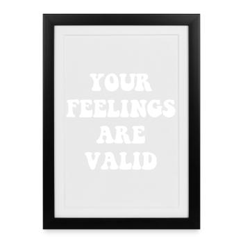 Tes sentiments sont valides - santé mentale esthétique - Affiche encadrée (27 × 37 cm) - noir - Devant